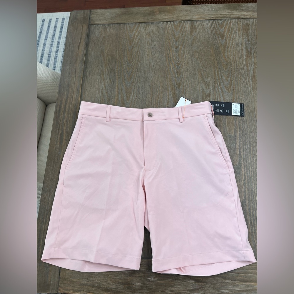 Walter Hagen Men's 9" Inseam Performance 11 Micro Lines Pink Shorts Size 34